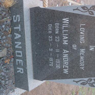 STANDER William Andrew 1930-1970