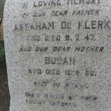 KLERK Abraham, de -1947 &amp; Susan -1950