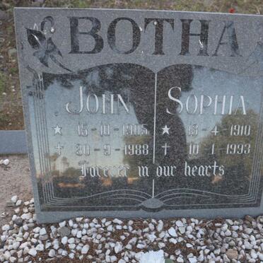 BOTHA John 1905-1988 &amp; Sophia 1910-1993