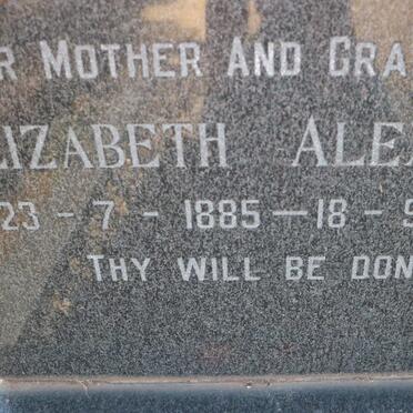 ALEXANDER Elizabeth 1885-1960