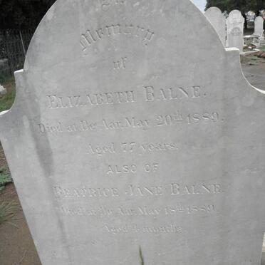 BALNE Elizabeth -1889 :: BALNE Beatrice Jane -1889