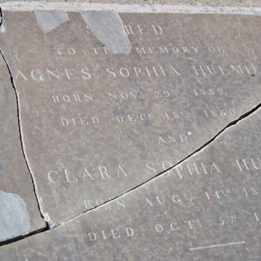 HULME Agnes Sophia 1859-1860 :: HULME Clara Sophia 1861-1861