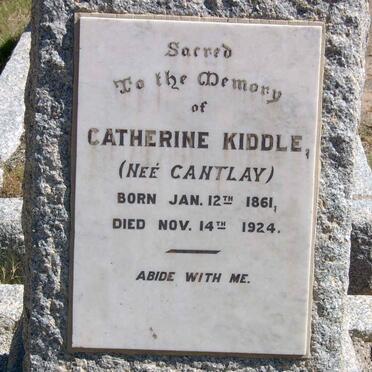 KIDDLE Catherine nee CANTLEY 1861-1924
