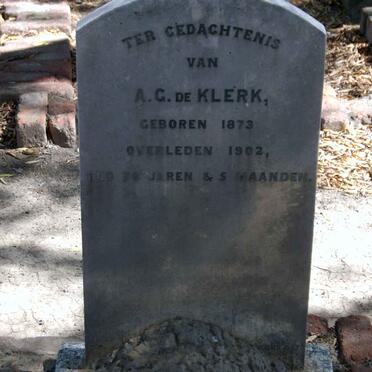 KLERK A.G., de 1873-1902