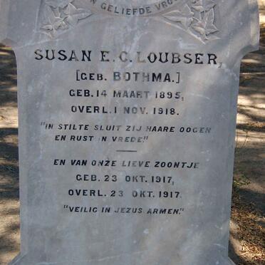 LOUBSER Susan E.C. nee BOTHMA 1895-1918 :: LOUBSER Seuntjie 1917-1917