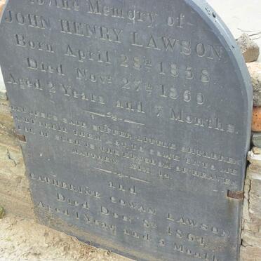 LAWSON John Henry 1858-1860 :: LAWSON Catherine Cowan -1864