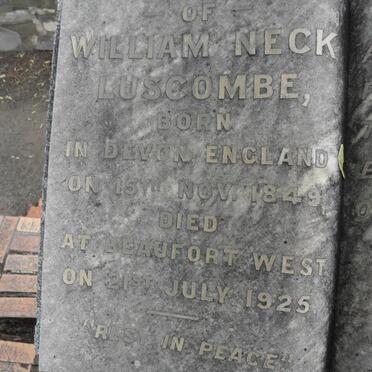 LUSCOMBE William Neck 1849-1925