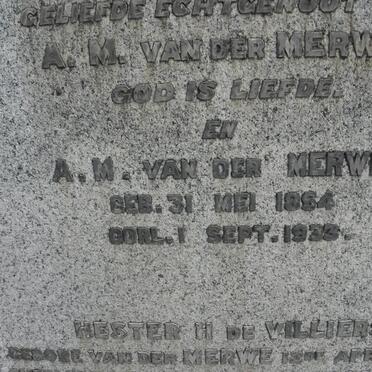 MERWE Barend Jacobus, van der 1851-1923 &amp; A.M. 1854-1933