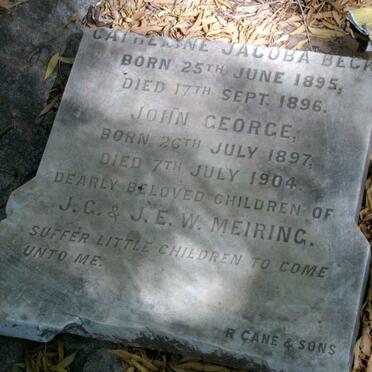 MEIRING Cornelia Johanna Beck 1884-1886 :: MEIRING John George 1897-1904 
