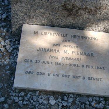 PIENAAR Johanna M. nee PIENAAR 1865-1947