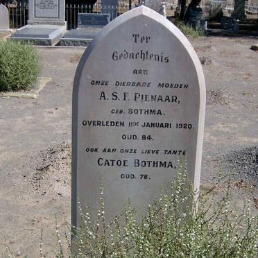 PIENAAR A.S.F. nee BOTHMA -1920 :: BOTHMA Catoe