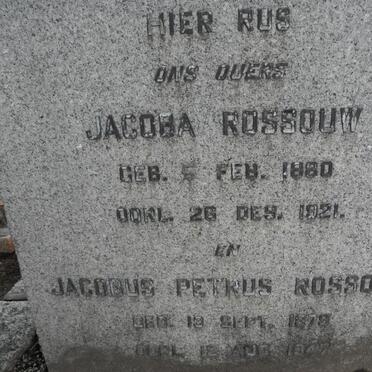 ROSSOUW Jacobus Petrus 1878-1947 &amp; Jacoba 1880-1921