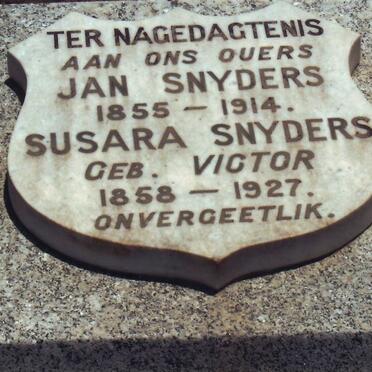 SNYDERS Jan 1855-1914 &amp; Susara VICTOR 1858-1927