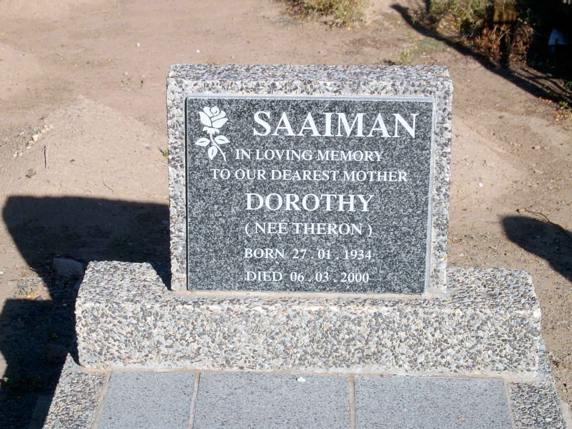 SAAIMAN Dorothy nee THERON 1934-2000