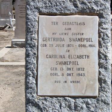 SWANEPOEL Gertruida 1874-1914 :: SWANEPOEL Carolina Elizabeth 1872-1943