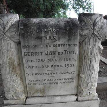 TOIT Gerrit Jan, du 1885-1921