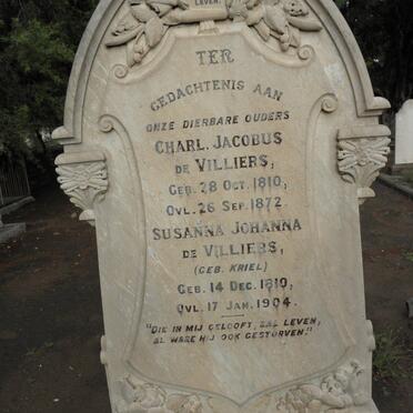 VILLIERS Charl Jacobus, de 1810-1872 &amp; Susanna Johanna KRIEL 1810-1904