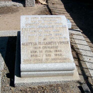 VIVIER Petrus Johannes 1862-1945 &amp; Aletta Elizabeth CONRADIE 1885-1954