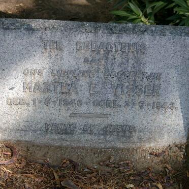 VISSER Martha E. 1943-1943
