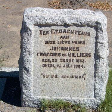 VILLIERS Johannes Francois, de 1853-1904