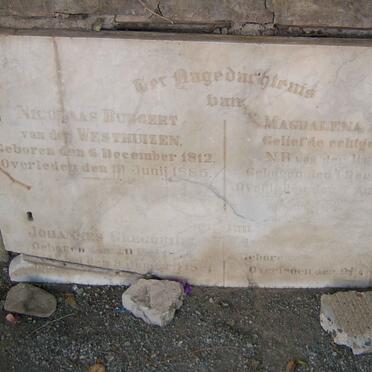 WESTHUIZEN Nicolaas Burgert, van der 1812-1885 &amp; Magdalena Alberta ??-??