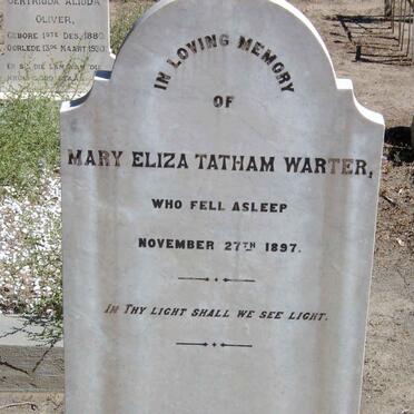 WARTER Mary Eliza Tatham -1897