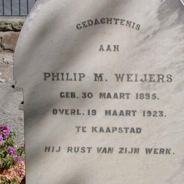 WEIJERS Philip M. 1895-1923
