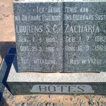BOTES Lourens S.C. 1888-1966 &amp; Zacharia J. 1882-1969