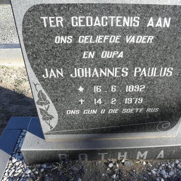 BOTHMA Jan Johannes Paulus 1892-1979