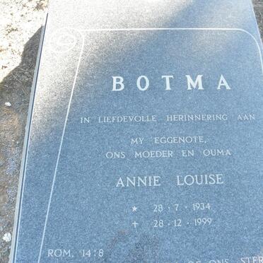 BOTMA Annie Louise 1934-1999