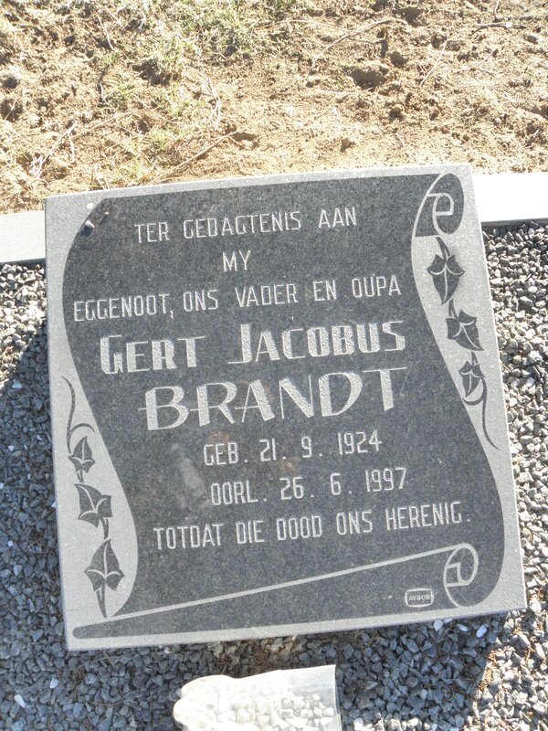 BRANDT Gert Jacobus 1924-1997