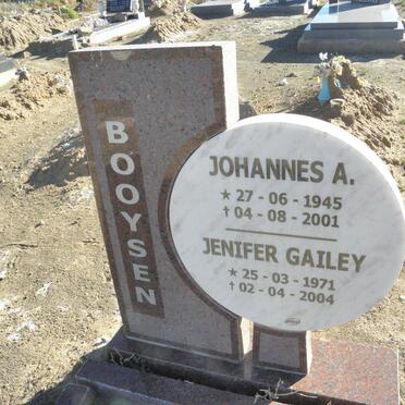 BOOYSEN Johannes A. 1945-2001 &amp; Jenifer Gailey 1971-2004 