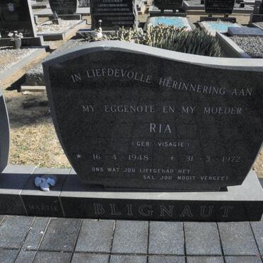 BLIGNAUT Ria nee VISAGIE 1948-1972