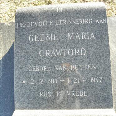 CRAWFORD Geesie Maria nee VAN PUTTEN 1919-1997