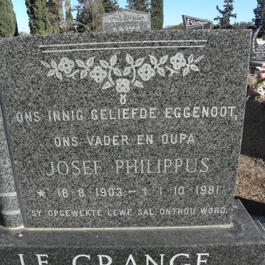 GRANGE Josef Philippus, Le 1903-1981