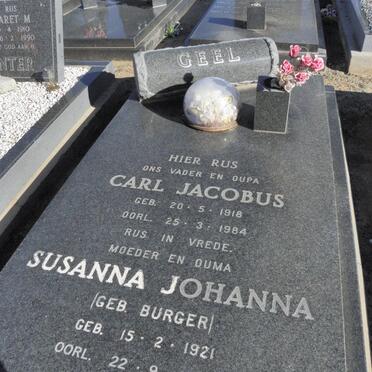 GEEL Carl Jacobus 1918-1984 &amp; Susanna Johanna BURGER 1921-2007