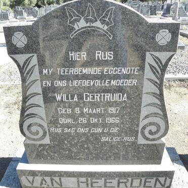 HEERDEN Sarel Jacobus, van 1917-2002 &amp; Willa Gertruida 1917-1966 