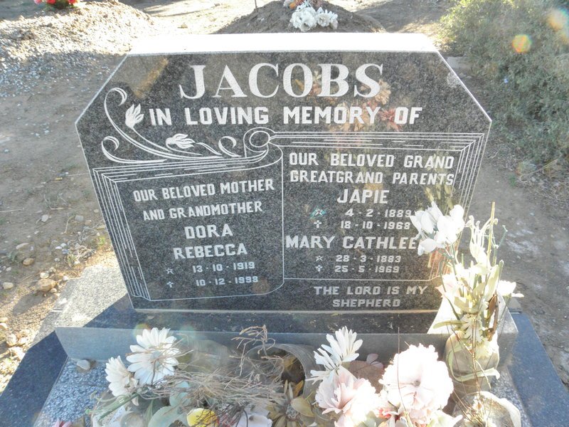 JACOBS Japie 1889-1968 &amp; Mary Cathleen 1883-1969 :: JACOBS Dora Rebecca 1919-1998