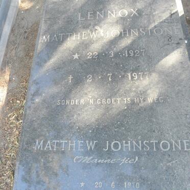 JOHNSTONE Lennox Matthew 1927-1977 :: JOHNSTONE Matthew 1970-2006