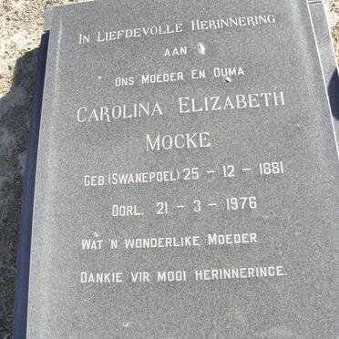 MOCKE Carolina Elizabeth nee SWANEPOEL 1881-1976