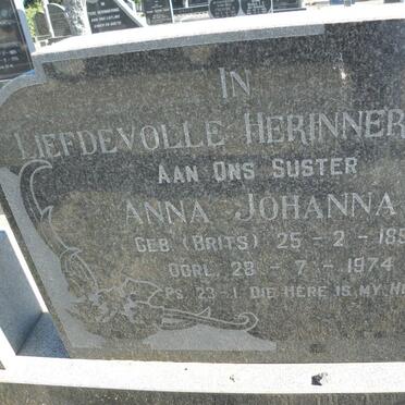 MULLER Anna Johanna nee BRITS 1899-1974