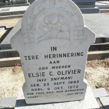 OLIVIER Elsie C. nee SNYMAN 1883-1972