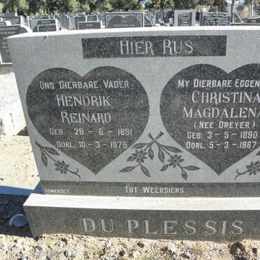 PLESSIS Hendrik Reinard, Du 1891-1975 &amp; Christina Magdalena DREYER 1890-1967