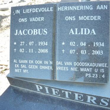 PIETERS Jacobus 1934-2008 &amp; Alida 1934-2003
