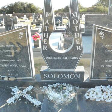 SOLOMON Stoney Mntukazi 1925-1999 &amp; Zondiwe Leah 1928-2008