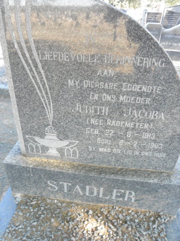 STADLER Judith Jacoba nee RADEMEYER 1913-1963