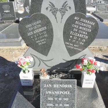 SWANEPOEL Jan Andries 1912-2002 &amp; Elizabeth 1928-1984 :: SWANEPOEL Jan Hendrik 1953-2006