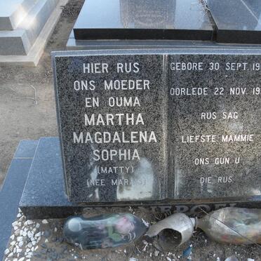 SWANEPOEL Martha Magdalena Sophia nee MARAIS 1909-1993