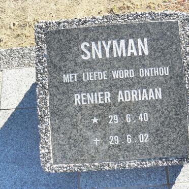 SNYMAN Renier Adriaan 1940-2002