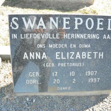 SWANEPOEL Anna Elizabeth nee PRETORIUS 1907-1997